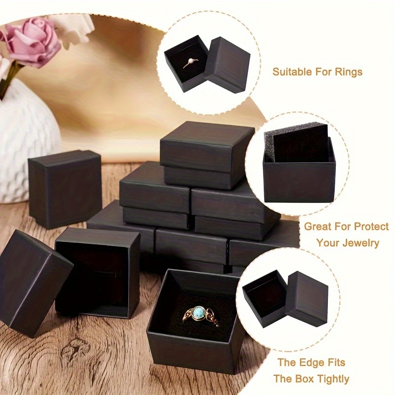 Black Square Cardboard Jewelry Box, 32pcs for Events